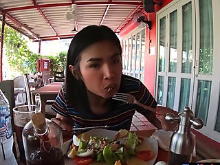 asiático, tailandes, principiante jovencita